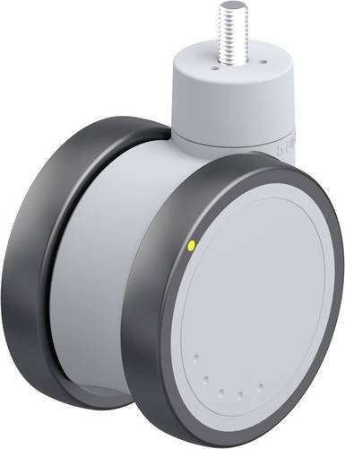 Blickle Kunststoff-Doppelrolle LKDGH-PATH 100K-ELS-GS10 in Grau und Silber mit 100mm Rad-Durchmesser und 100kg Tragfähigkeit - Bild 1