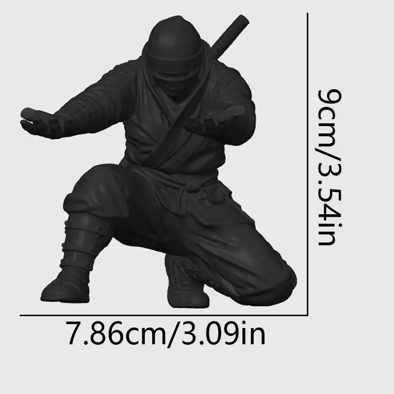 Ninja-Stifthalter aus Kunststoff in Schwarz als 3D-gedruckter Figuren-Schreibtischorganizer und Desktop-Dekoration - Bild 6