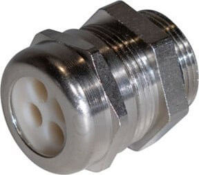 plica Kabelverschraubung M20 2x6 aus Messing in Silber - Bild 1