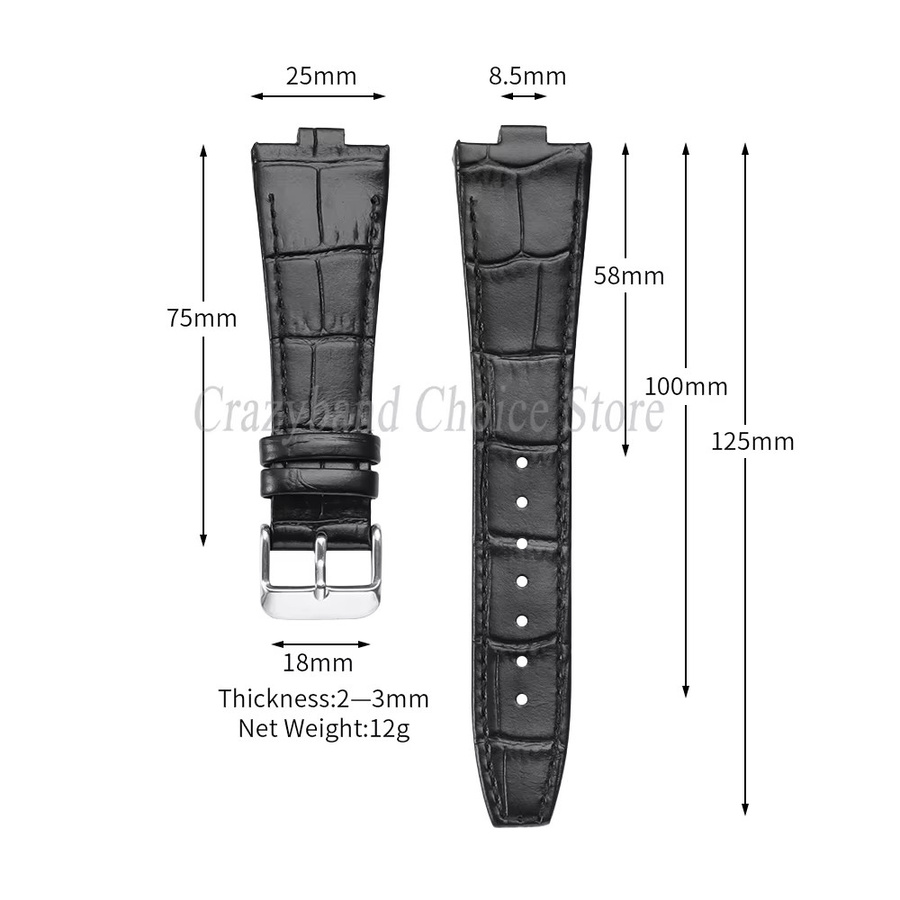 crazyband Uhrenarmband Leder, Schwarz, Herren - Bild 2