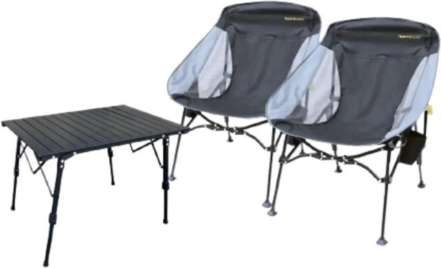 Horntools Campingmöbel Set faltbar aus Metall in Schwarz - Bild 1