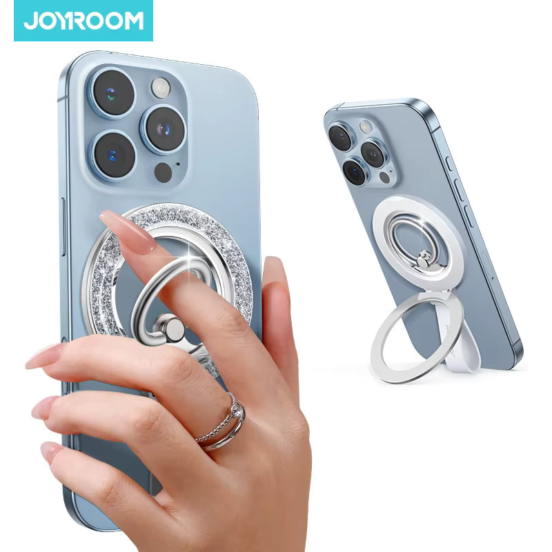 Joyroom Telefonringhalter ZS425 mit Supermagnet und Silikon-Lanyard in Schwarz oder Silber - Bild 2