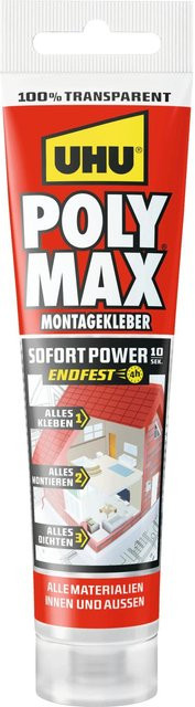 UHU Poly Max Montagekleber MS-Polymer Transparent 115 g - Bild 1