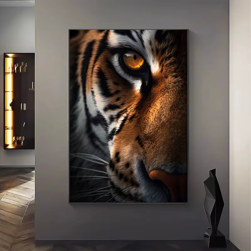 Potdemiel Wildtier Wandkunst Tiger- und Löwenaugen-Poster als Leinwanddruck in Mehrfarbig - Bild 5