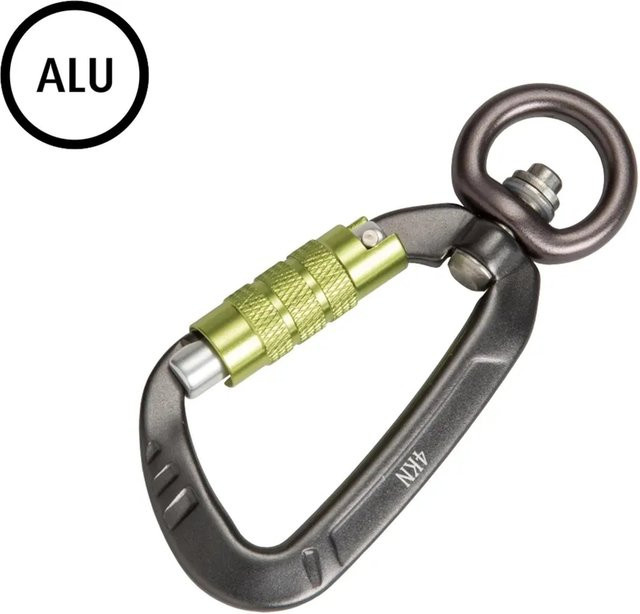 Conacord Alu-Sicherheitskarabiner mit Wirbel in Grau - Bild 1