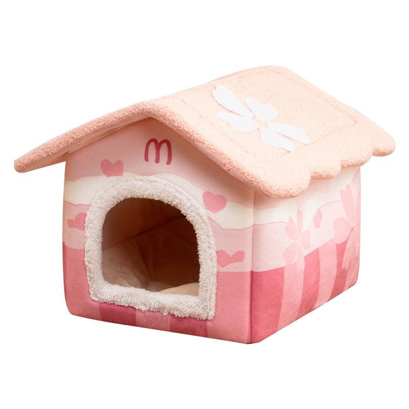 Haustierbett Pommes Frites in Pink, abnehmbare und rutschfeste Hundehütte für Katzen und Hunde, B/T/H: 52 x 43 x 43 cm - Bild 2