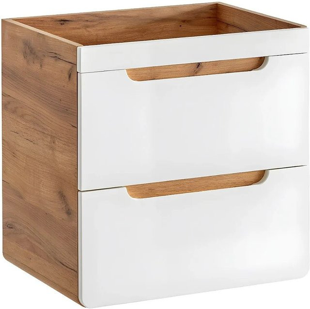 Waschbeckenunterschrank Vente-unique Aruba in Naturfarben Hell und Weiß, Breite: 60 cm - Bild 1