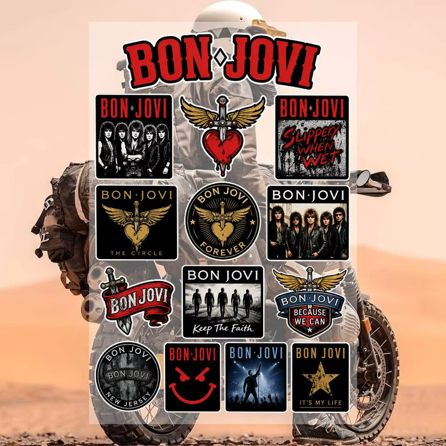 B-on Jovi Ästhetische Graffiti-Aufkleber aus wasserfestem PVC in Multicolour für Motorrad, Skateboard, Auto und Helm, B/H: 20 x 30 cm - Bild 2