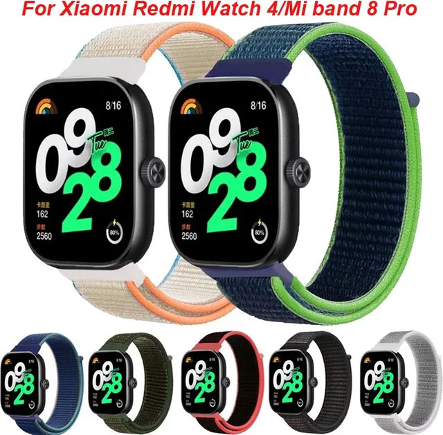 Xiaomi Uhrenarmband Nylon, Schleife, Multicolor, Redmi Uhr 4/5, Mi band 8/9 Pro - Bild 1