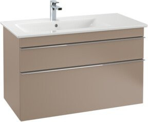 V&B Waschtischunterschrank Venticello in Taupe mit Becken links, B/T/H: 95,3 x 50,2 x 50,2 cm - Bild 1