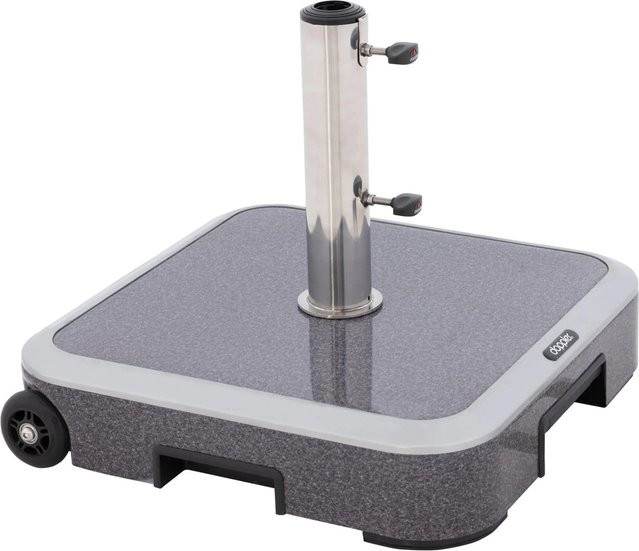 Doppler Expert Trolley Sonnenschirmsockel aus Granit in Granitgrau mit Rollen für Mittelmastschirme bis Ø 350 cm, Belastbarkeit 50 kg - Bild 1