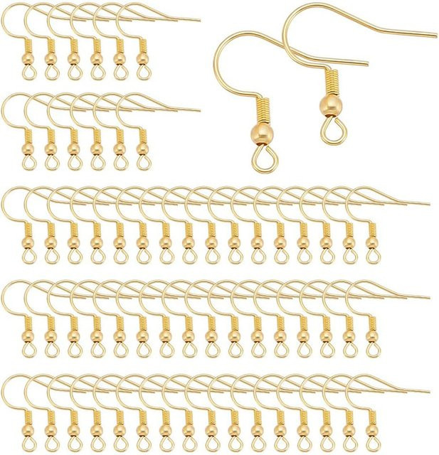QIAO Ohrringhaken, 18 Karat vergoldet, Kupfer, Unisex - Bild 1