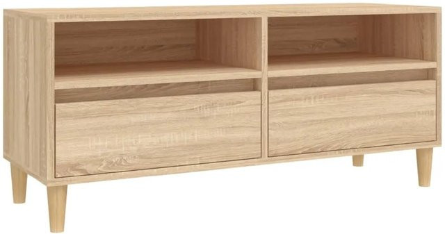 vidaXL TV-Schrank Sonoma-Eiche in Braun und Beige aus Holzwerkstoff B/T/H: 100 x 34,5 x 44,5 cm - Bild 1