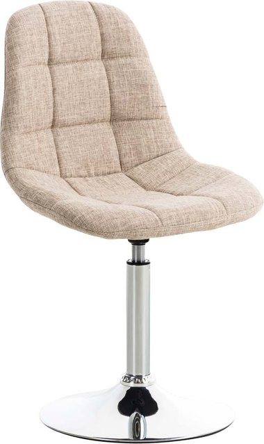 CLP Lounger EMIL Drehstuhl mit Stoffbezug in Beige und gestepptem Sitz sowie Trompetenfuß in Chromoptik - Bild 1