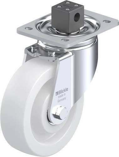 Blickle Lenkrolle LH-SPO 160K-CS13 mit Feststeller, Rad-Durchmesser: 16 cm, Tragfähigkeit: 850 kg, galvanisiert und weiß - Bild 1
