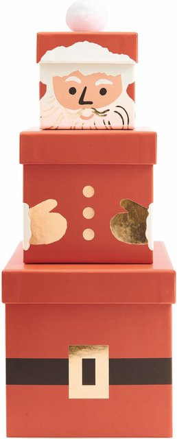 Rico Design Geschenkboxen-Set Weihnachtsmann in Rot - Bild 1