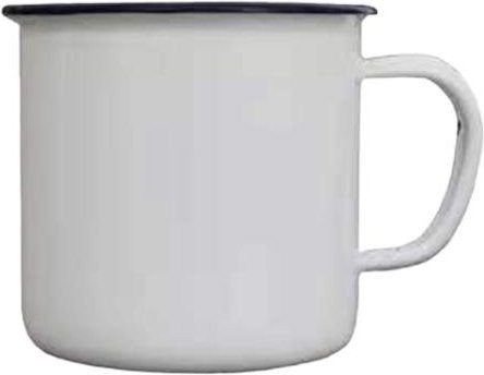 Mylo Vintage Emaille Tasse mit Henkel, Weiß, 500 ml - Bild 1
