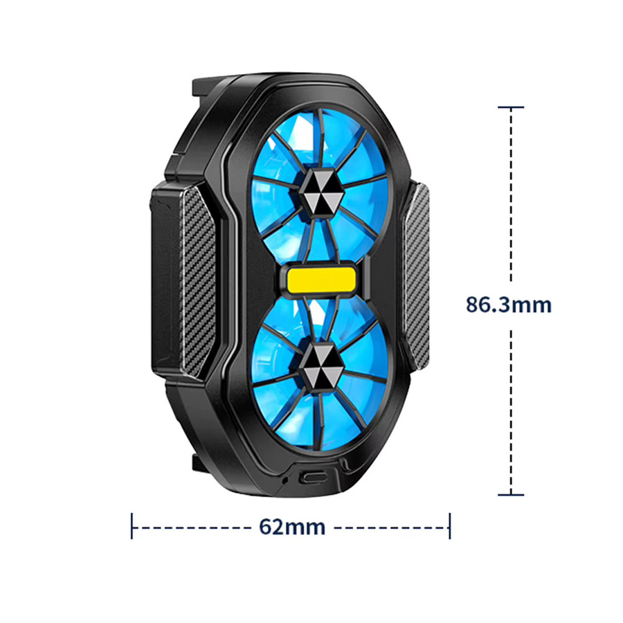 MOJOYCE FS01 Dual Fan Handy Kühler Schwarz mit USB-Anschluss für Android und iOS - Bild 5