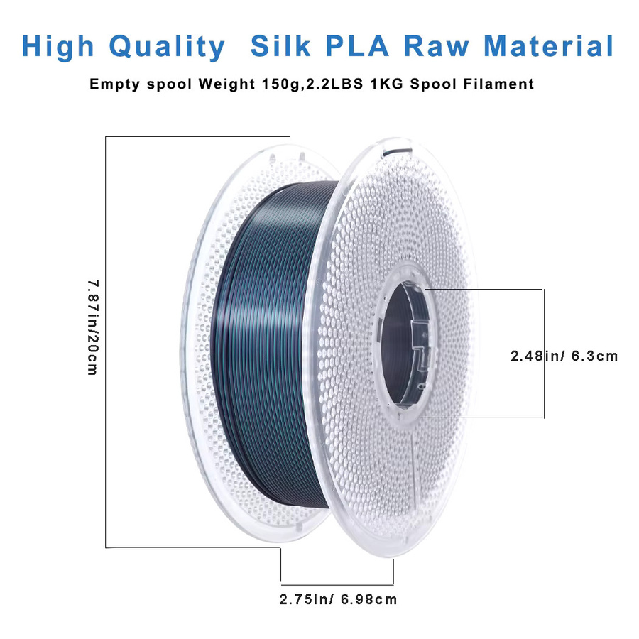 BING3D PLA 3D-Drucker Filament 1,75mm Seidenglänzend Zweifarbig Schwarz-Grün 1kg - Bild 2