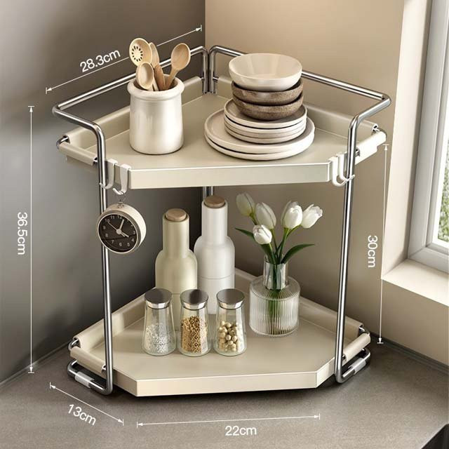 Multifunktionales Eckregal aus Metall für Küche und Badezimmer mit Arbeitsplatte und Dreibein-Design von Household supplies MH - Bild 1