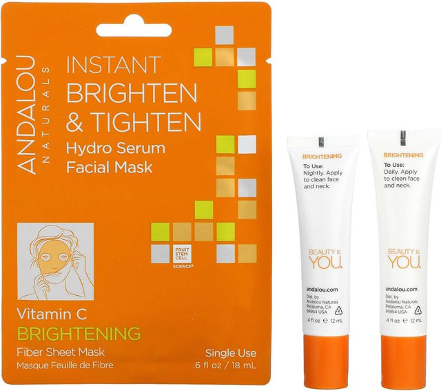 Andalou Naturals Serum Aufhellend, Vitamin C, Kollagen, 3er-Pack - Bild 1