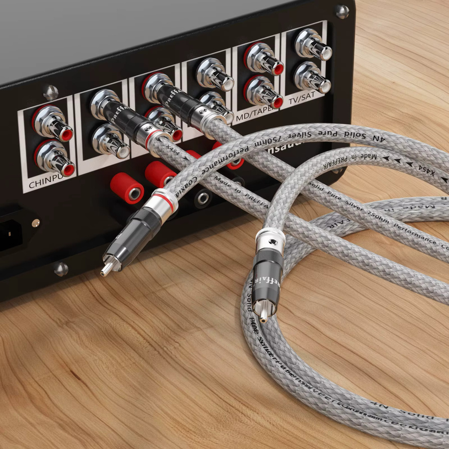 Preffair RCA-Audiokabel Paar mit versilberten Steckern in Silber - Bild 5