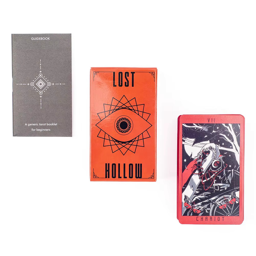 Lost Hollow Tarot Kartenspiele Wahrsagerei rot vergoldete Kanten - Bild 3