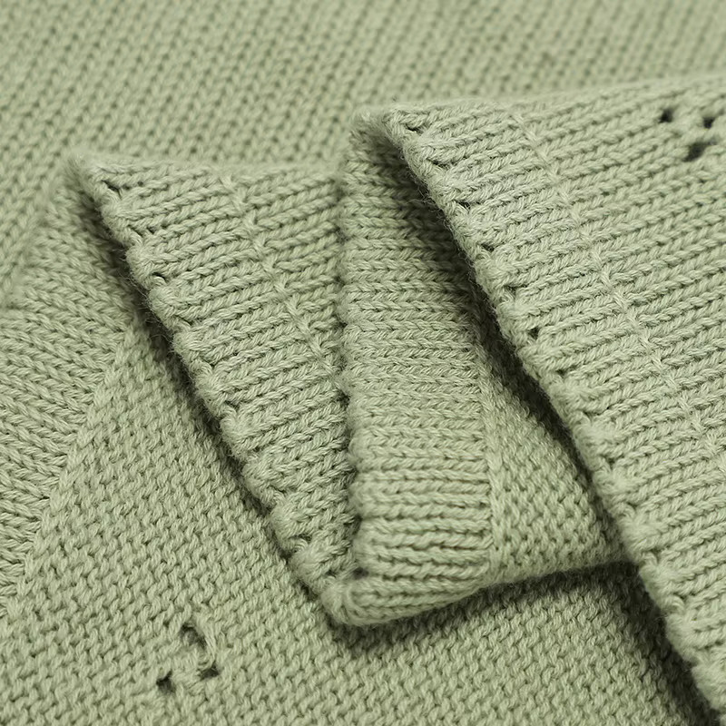Mimixiong Baby Decke aus Baumwolle gestrickt, weiche Kuscheldecke für Neugeborene und Kinderwagen, B/T: 90 x 70 cm - Bild 3
