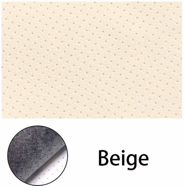 Selbstklebendes PU Vinyl Leder mit Litschi-Muster, 1mm dick, perforiert und atmungsaktiv, Farbe: Elfenbein/Beige, B x H: 60 x 50 cm - Bild 1