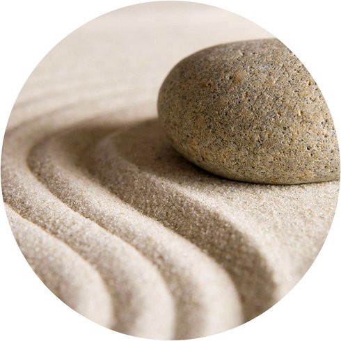 K&L Wall Art Vliestapete Runde Vliestapete Sand Stein Feng Shui Wellness, mehrfarbig, matt, B/H: 153 x 140 cm - Bild 1