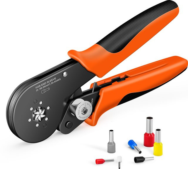 CLAMPLUS SJC8 Sechskant-Ratschen-Draht-Crimpzange für VE/EN/TE-Endhülsen und Aderendhülsen, 0,08–25 mm2 - Bild 1