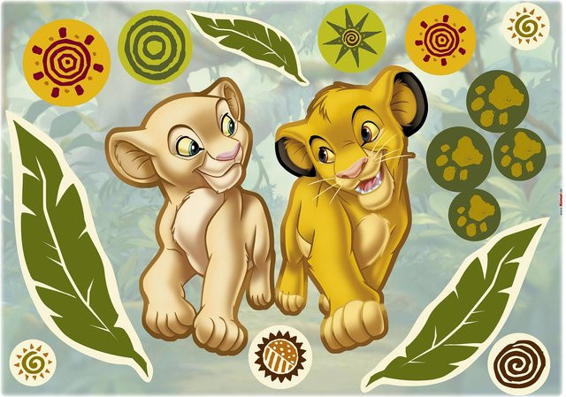 Komar Deko-Sticker Simba und Nala, Selbstklebefolie, bunt, B: 50 cm, H: 70 cm - Bild 1