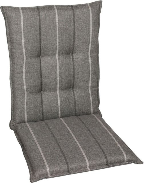 GO-DE TEXTIL Gartenauflage 2er Set Mittellehner, Grau, wendbar aus Olefin - Bild 1