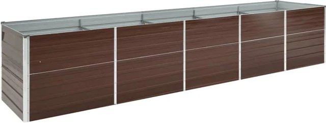 vidaXL Garten-Hochbeet aus verzinktem Stahl in Braun, B/T/H: 400 x 80 x 77 cm - Bild 1