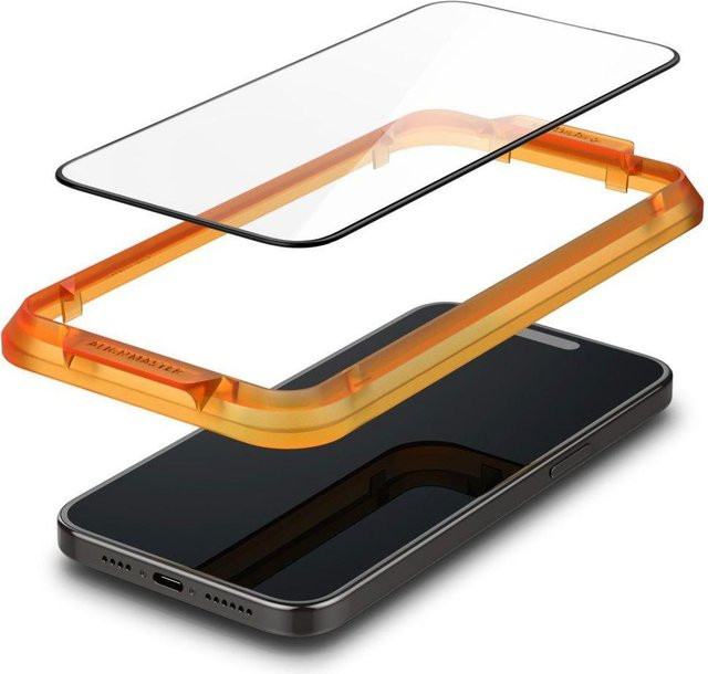 Spigen Alm Glass FC Panzerglas für iPhone 15 Pro Max, 2er-Pack, Schwarz - Bild 1