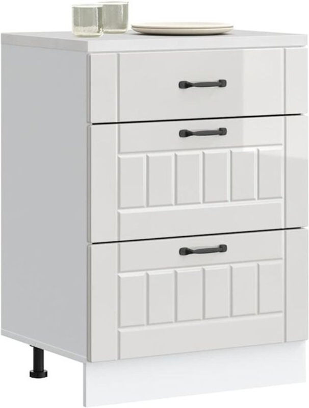 Küchenunterschrank Lucca von Vidaxl in Hochglanz-Weiß aus Holzwerkstoff im Landhausstil - Bild 1