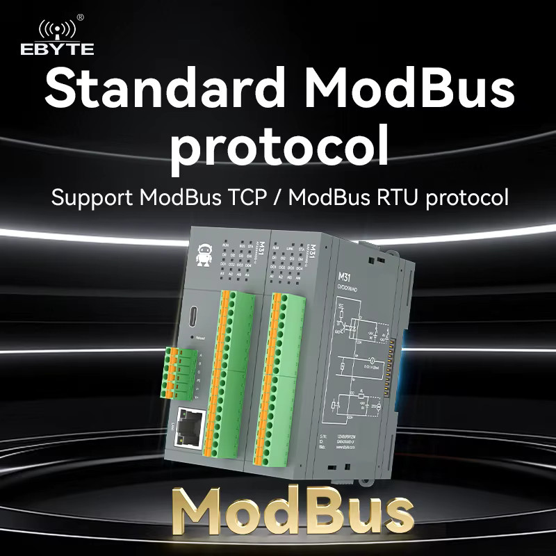 CDEBYTE Remote IO Modbus Distributed IO M31-AFAX4440G-U mit DI/DO/AO/AI, RS485, RJ45 Ethernet/LAN und Erweiterungsmodul, Grau - Bild 4