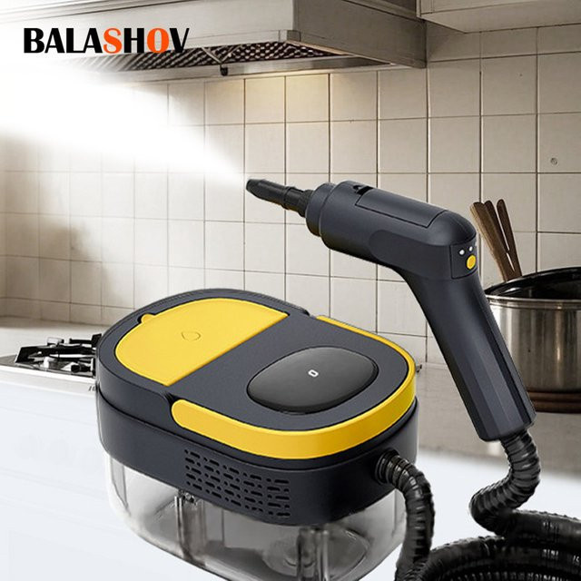 Multifunktionaler Handdampfreiniger BALASHOV in Gelb mit 2500 W und 1600 ml Tank für Auto und Zuhause - Bild 1