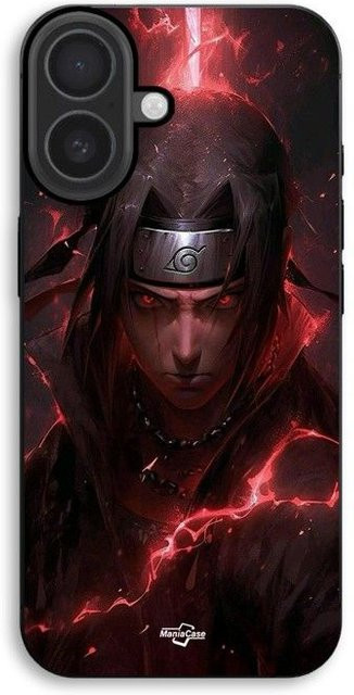MANIACASE Handyhülle für iPhone 17 aus Silikon TPU mit Itachi Uchiha Anime 3D Design in Schwarz - Bild 1