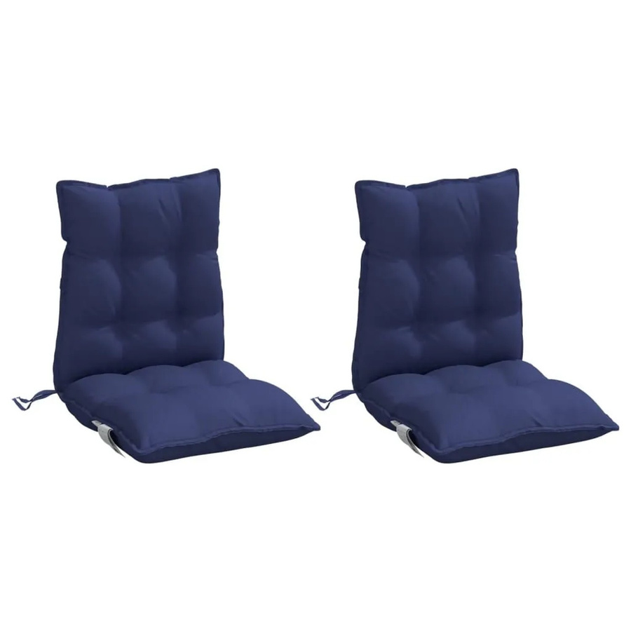 vidaXL Niedriglehner-Auflagen 2er-Set aus wasserabweisendem Oxford-Gewebe in Marineblau - Bild 2