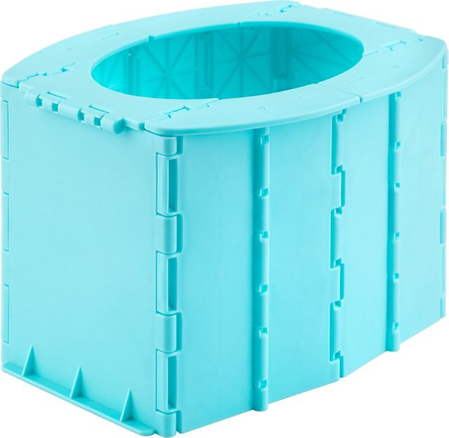 Tragbare Klapptoilette von momo&dudu für Notfallcamping und Wandern aus ABS-Kunststoff in Pink oder Turquoise, B/T/H: 22,0 x 14,5 cm - Bild 1