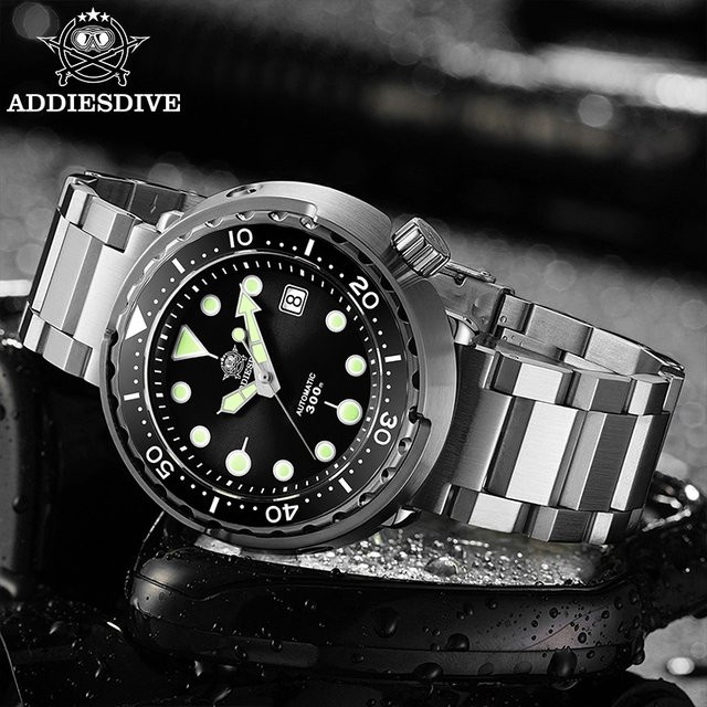 ADDIESDIVE Taucheruhr, Automatik, Edelstahl, Keramiklünette, Saphirglas, Herren - Bild 1