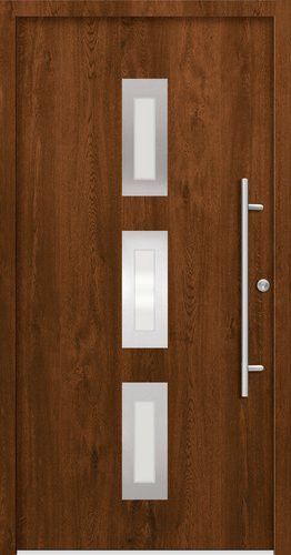 Splendoor Haustür PULA Prime aus Aluminium mit Glaseinsatz in Nussbaum Braun, H x B x T: 210 x 100 x 7 cm - Bild 1
