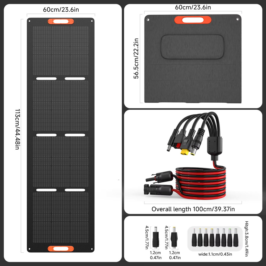 RVPOZWER 200W Solarpanel-Set faltbares Solarpanel mit Batterie für Camping und Outdoor-Powerstation - Bild 5