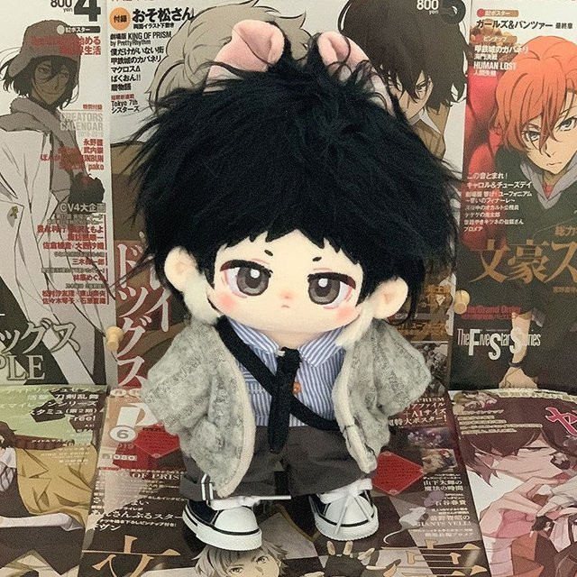 Dazai Osamu Nakajima Atsushi Edogawa Rampo Nakahara Chuuya Attribut, Niedliche Cosplay Plüschpuppe, 20cm, ab 14 Jahren - Bild 1
