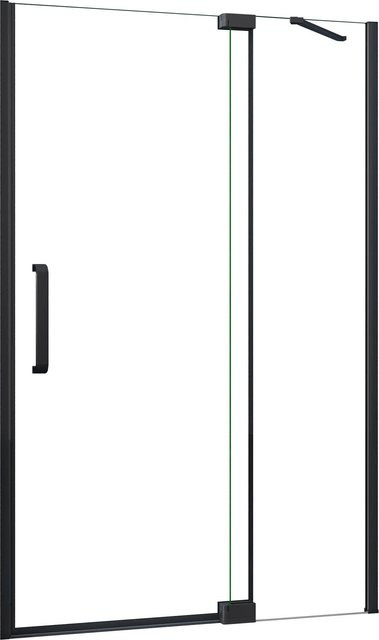 AICA Duschtür Nischentür als Duschabtrennung in Schwarz mit 8mm NANO Glas, Drehtür, B: 120 cm, H: 195 cm - Bild 1
