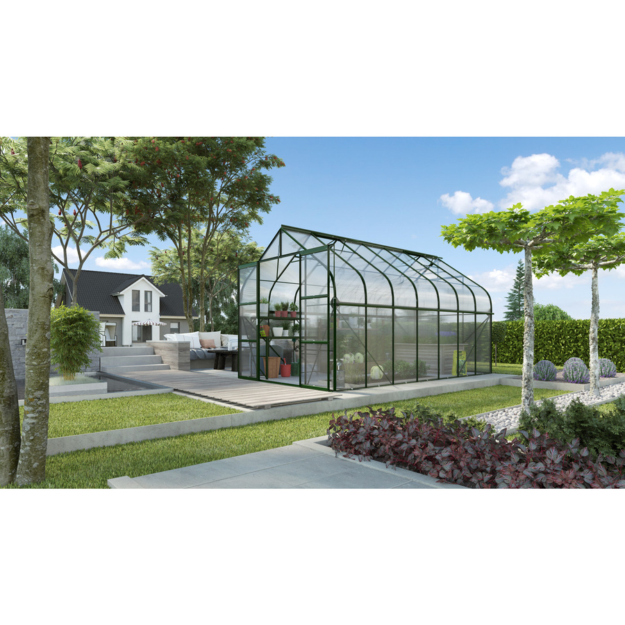 Vitavia Gewächshaus Diana 11500 in Smaragdgrün mit 11,5 m² Fläche, Aluminiumrahmen und 4 mm Polycarbonat-Dachplatten - Bild 2