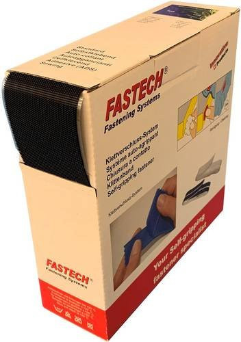 FASTECH Klettband zum Aufkleben mit Hotmelt-Haftteil, extrastark, Schwarz, Länge: 10 m, Breite: 5 cm - Bild 1