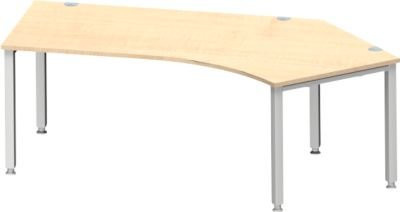 Schäfer Shop Genius Winkelschreibtisch MODENA FLEX 135 Grad mit Ansatz rechts, 4-Fuß-Quadratrohr, Farbe Ahorn/Weiß, Breite: 216,5 cm - Bild 1