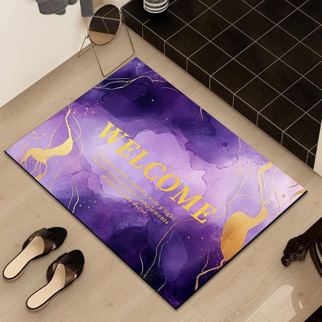 Saugfähige Kieselgur Fußmatte in Lila, schmutzabweisende Eingangstürmatte aus Polyester, B/B: 40 x 60 cm - Bild 1